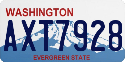 WA license plate AXT7928