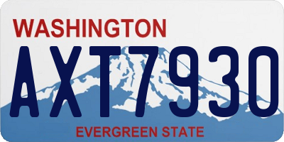 WA license plate AXT7930