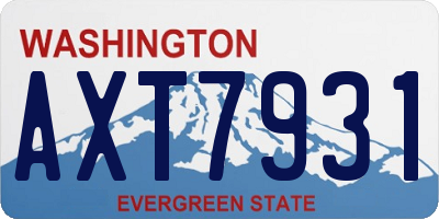 WA license plate AXT7931