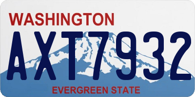 WA license plate AXT7932