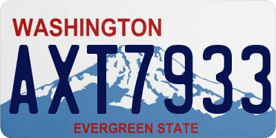 WA license plate AXT7933