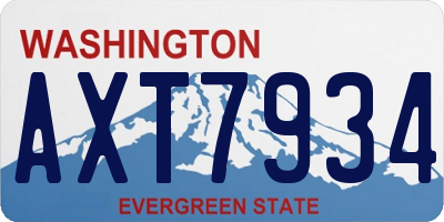 WA license plate AXT7934