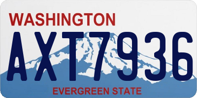 WA license plate AXT7936