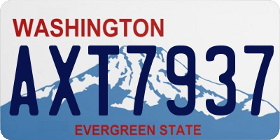 WA license plate AXT7937