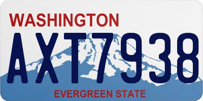 WA license plate AXT7938