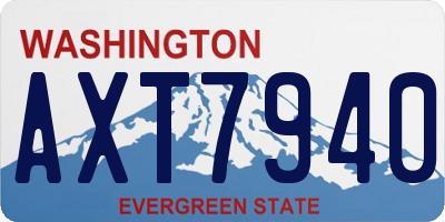 WA license plate AXT7940
