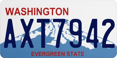 WA license plate AXT7942