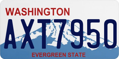 WA license plate AXT7950