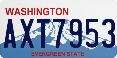 WA license plate AXT7953