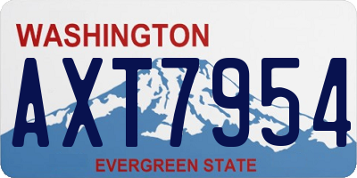 WA license plate AXT7954