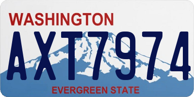 WA license plate AXT7974