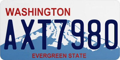 WA license plate AXT7980