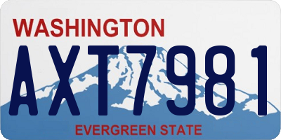 WA license plate AXT7981
