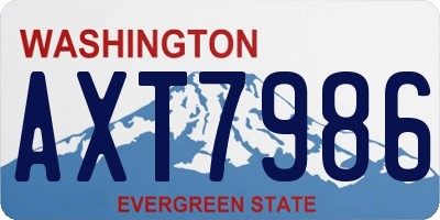 WA license plate AXT7986