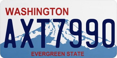 WA license plate AXT7990