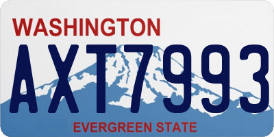 WA license plate AXT7993
