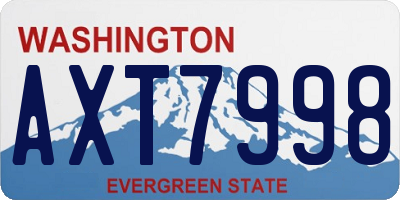 WA license plate AXT7998