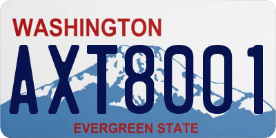 WA license plate AXT8001