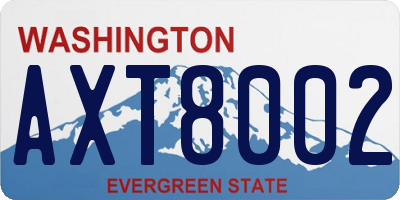 WA license plate AXT8002