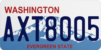 WA license plate AXT8005