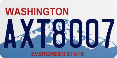 WA license plate AXT8007