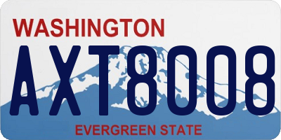 WA license plate AXT8008