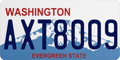 WA license plate AXT8009