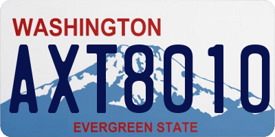 WA license plate AXT8010