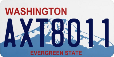 WA license plate AXT8011