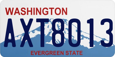 WA license plate AXT8013