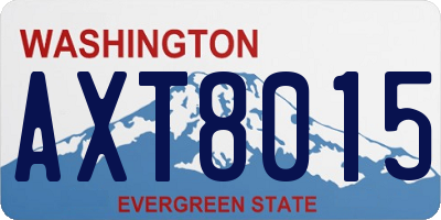 WA license plate AXT8015