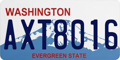 WA license plate AXT8016