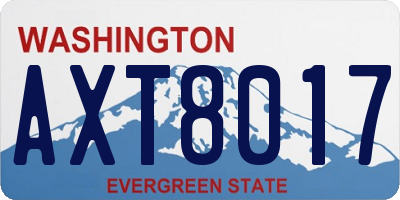 WA license plate AXT8017