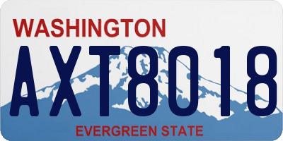 WA license plate AXT8018