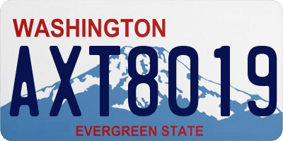 WA license plate AXT8019