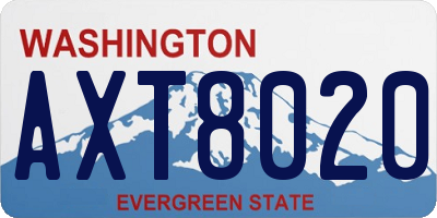 WA license plate AXT8020