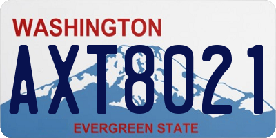 WA license plate AXT8021