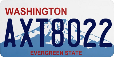 WA license plate AXT8022