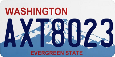 WA license plate AXT8023