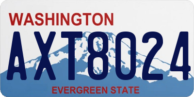WA license plate AXT8024