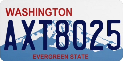 WA license plate AXT8025