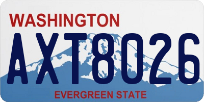 WA license plate AXT8026