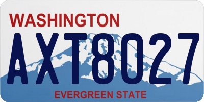 WA license plate AXT8027