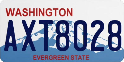 WA license plate AXT8028