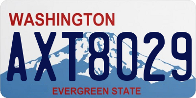 WA license plate AXT8029