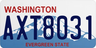 WA license plate AXT8031