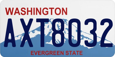 WA license plate AXT8032
