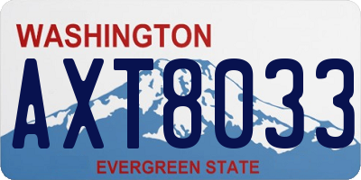 WA license plate AXT8033