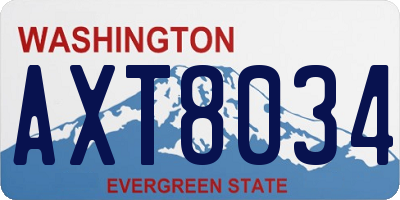 WA license plate AXT8034