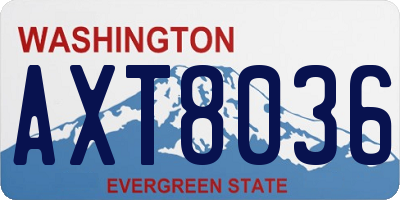 WA license plate AXT8036